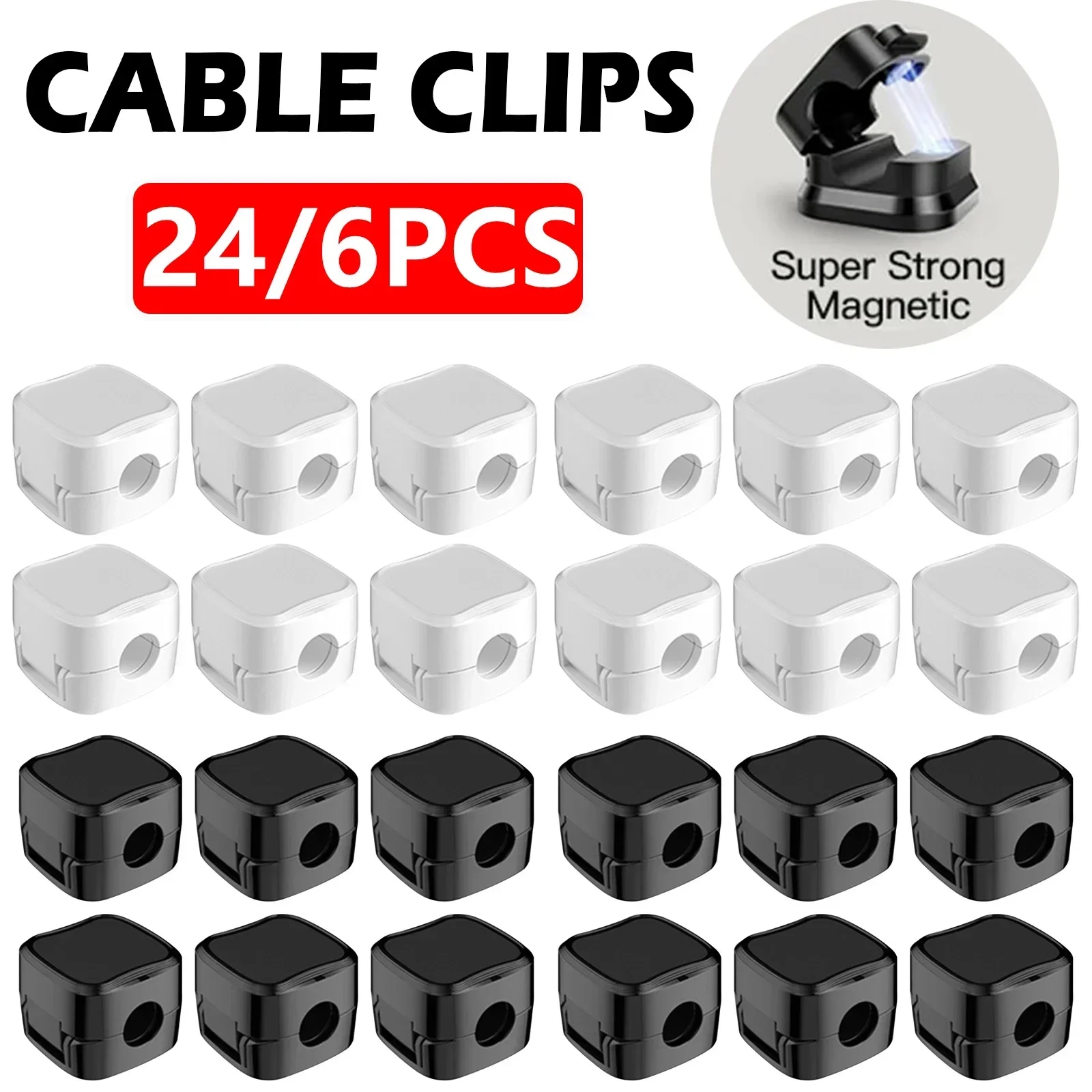 Cable Organizer Magnetic - 6/12/24PCS Magnetische Kabel Organizer Clips Kabel