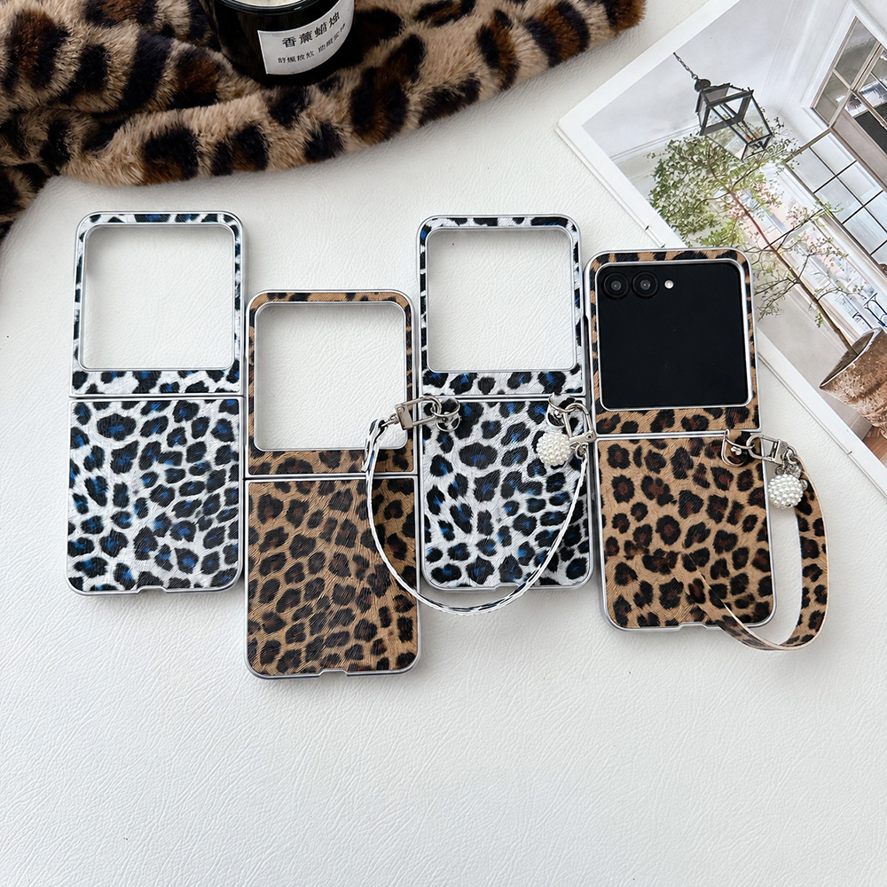 Phone Accessory - Leopardenmuster Klappbare Handyhülle für Motorola Razr