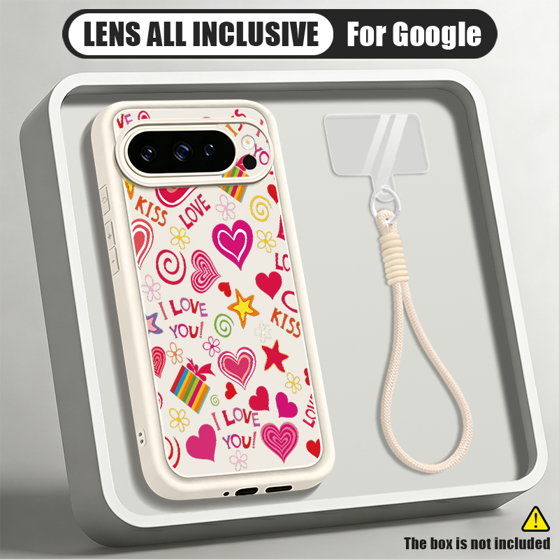 Google Pixel 9 - Handyhülle mit Herzmuster für Google Pixel