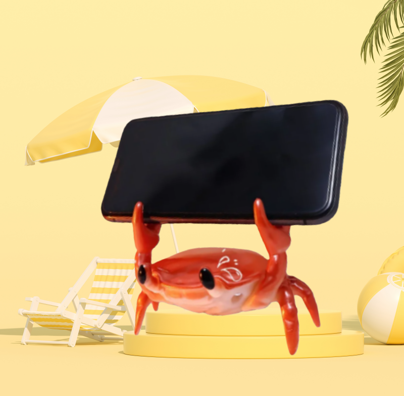 Phone Accessories For Old People - Persönliche 3D-Krabben-Schreibtischdekoration - Lustiger Handyständer &