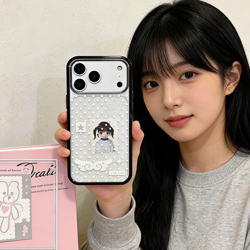 Y2K Phone Accessories - Koreanische Mädchen-Handyhülle mit Polka Dots und