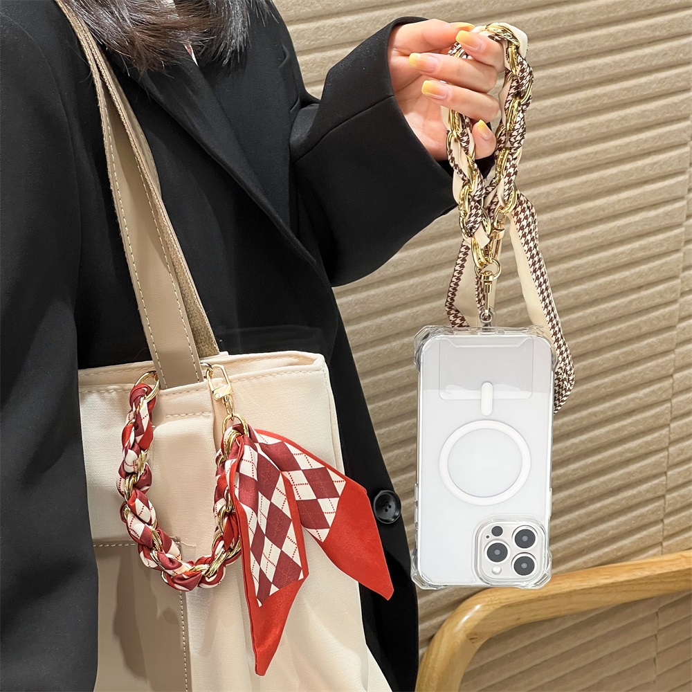 Phone Accessory - Kurzes Handy-Lanyard, universelles Seidenschal-Handgelenkband, Seil für
