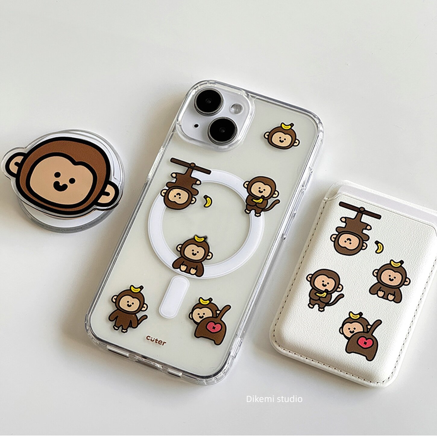 Y2K Phone Accessories - Braune Bananen-Baby-Affen Y2K INS Koreanische Handyhülle