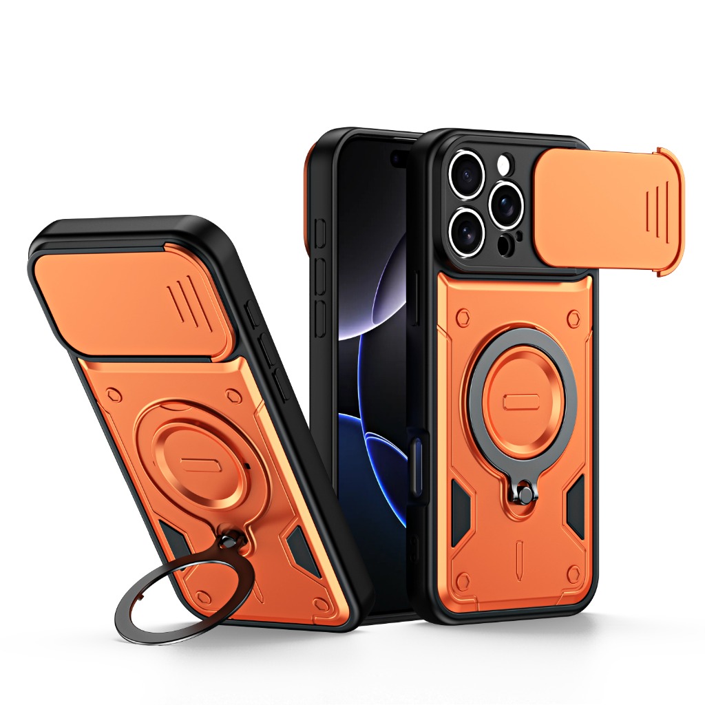 Phone Accessories Popsocket - Stoßfeste Handyhülle mit Schiebe-Kameraabdeckung 360° °