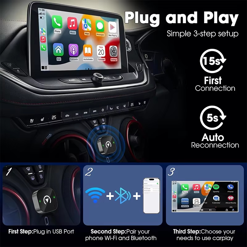 2-in-1 Wireless CarPlay Adapte – Phone Accessories Design Bewertung und Preis